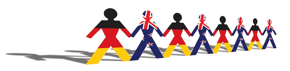 Germans+Kiwis holding hands