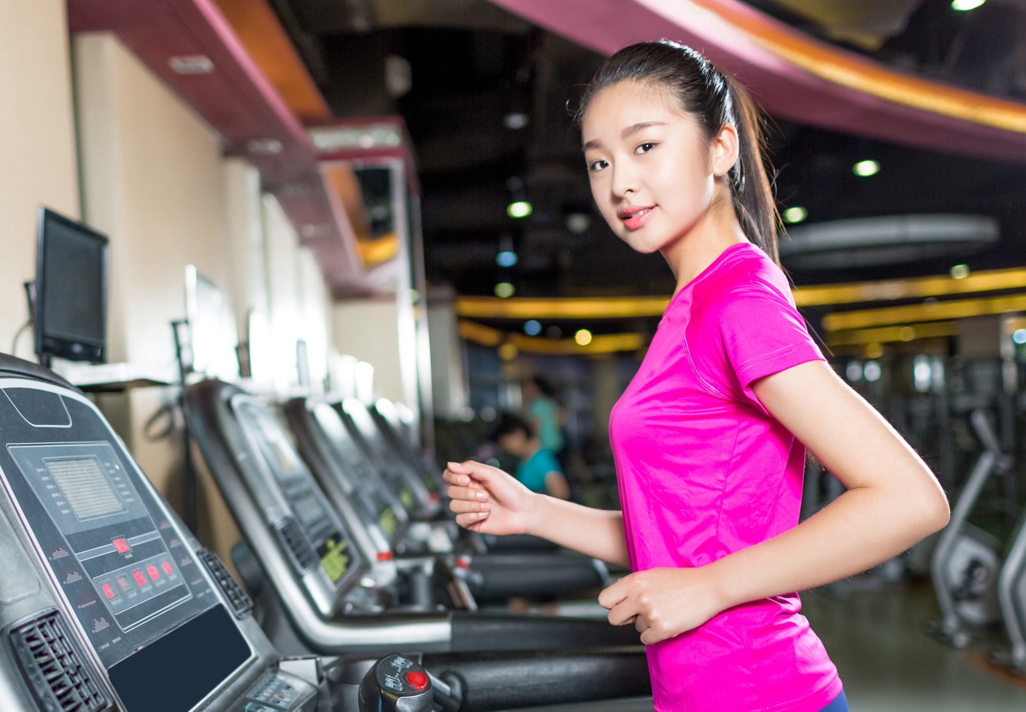 Chinese girl in gym