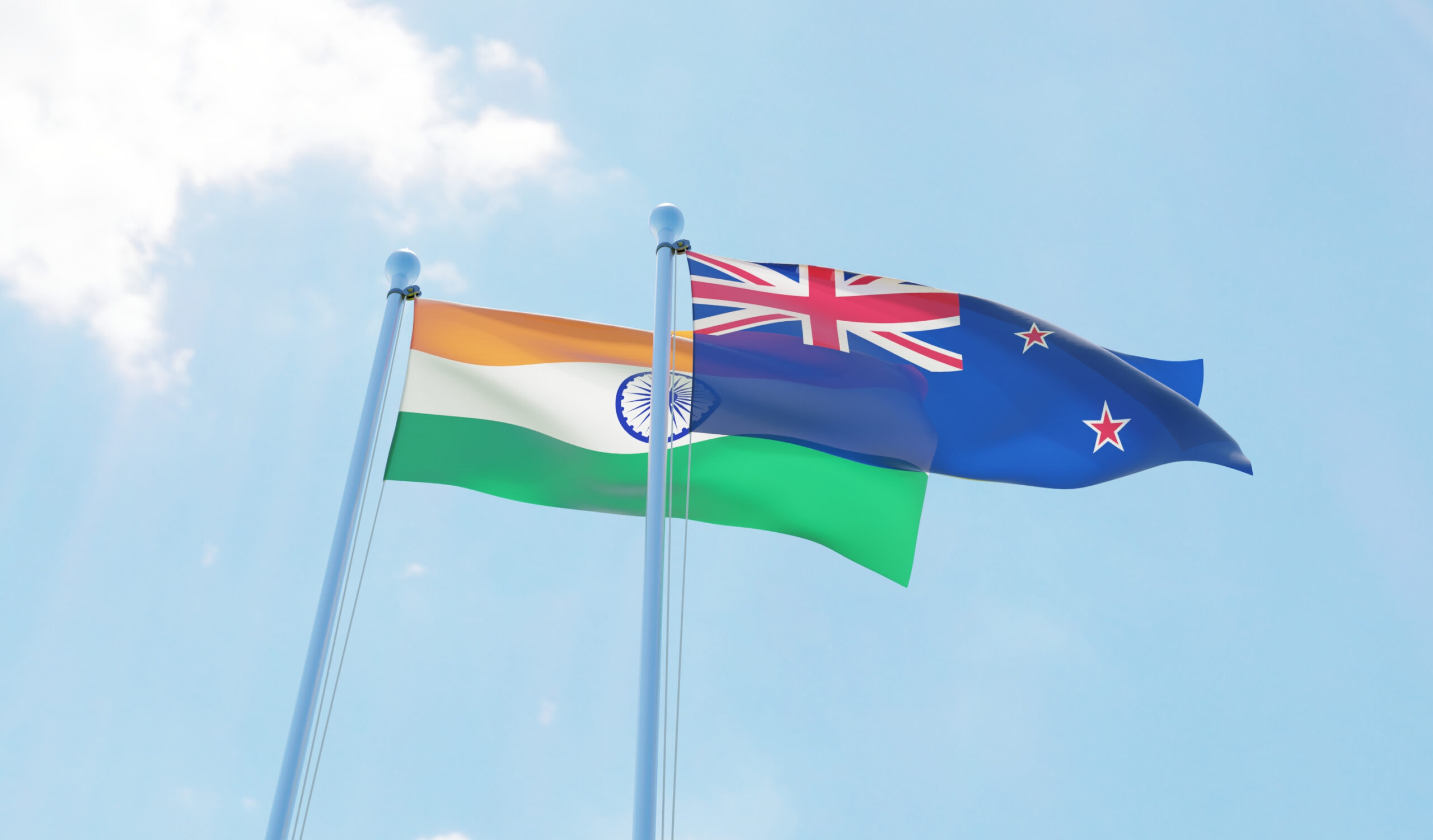 India and NZ flags